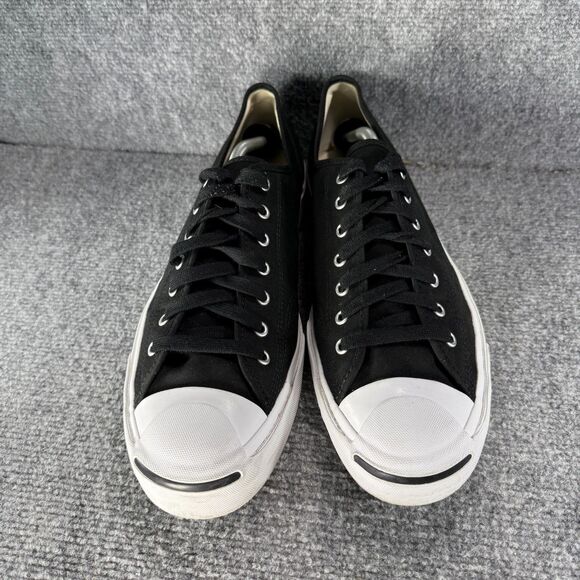 Converse Jack Purcell Mens 13 Shoes Black White Low Top Casual Sneakers - Picture 2 of 12